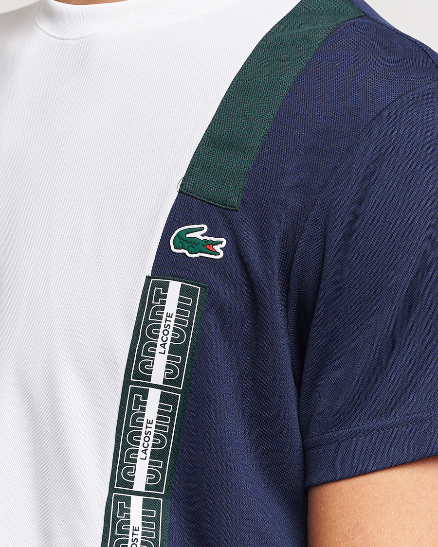 Uomini | T-shirt | Lacoste Sport | Performance Colourblocked T-Shirt White/Navy