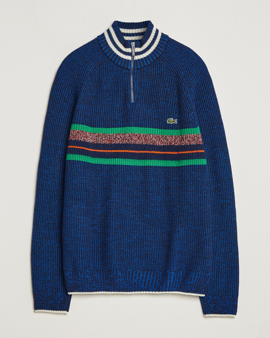 Uomini | Maglieria | Lacoste | Colorblocked Knitted Half Zip Navy Blue