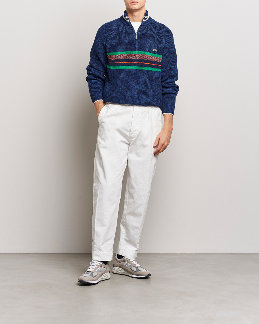 Uomini | Maglieria | Lacoste | Colorblocked Knitted Half Zip Navy Blue