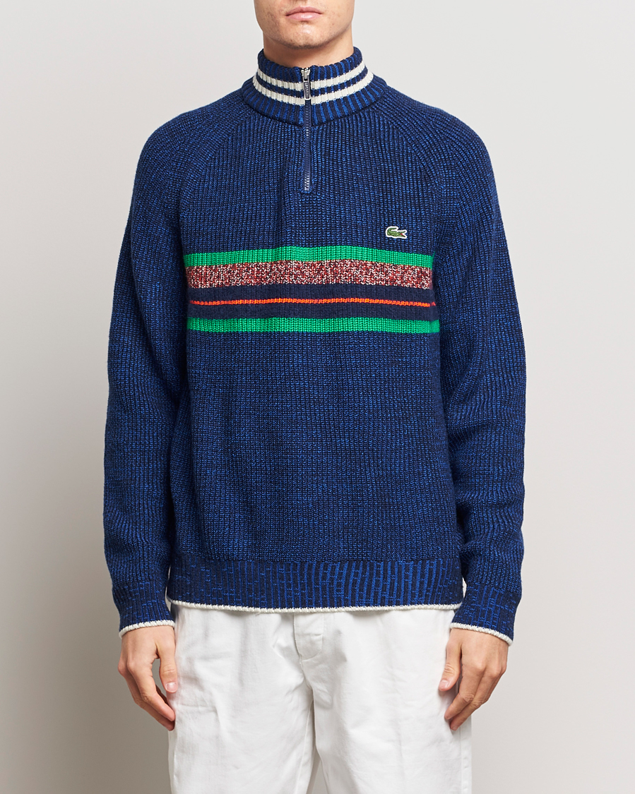 Uomini | Maglieria | Lacoste | Colorblocked Knitted Half Zip Navy Blue