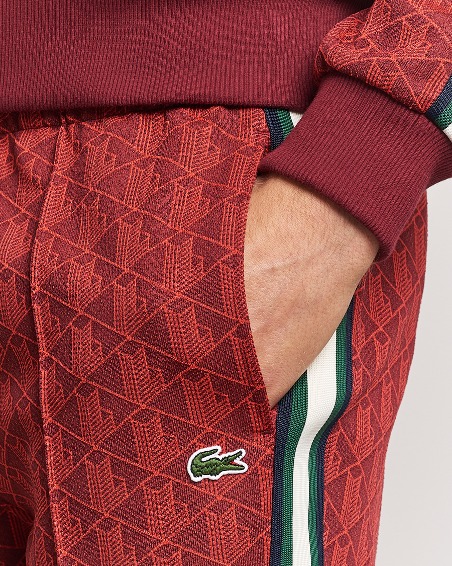 Uomini | Pantaloni | Lacoste | Monogram Trackpants Pinot/Red