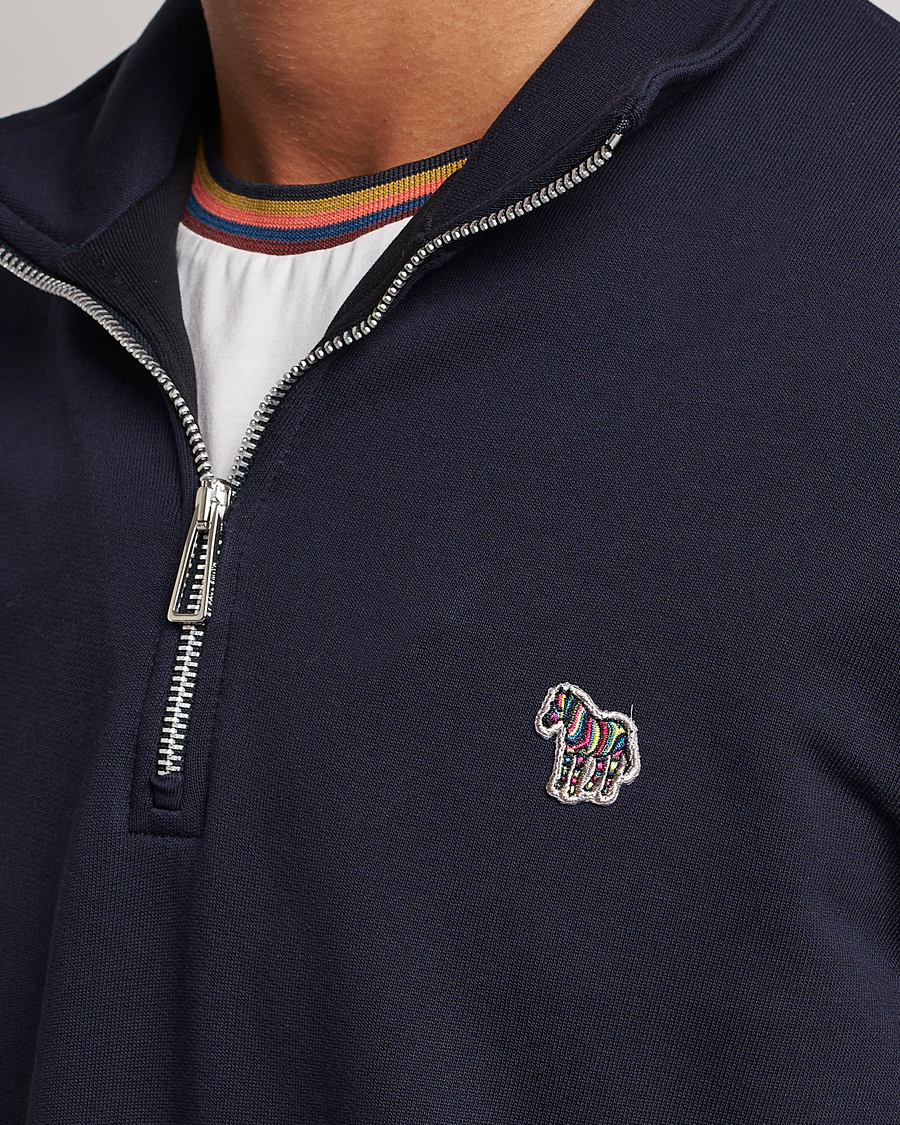 Uomini | Maglieria | PS Paul Smith | Zebra Organic Cotton Sweat Half Zip Navy
