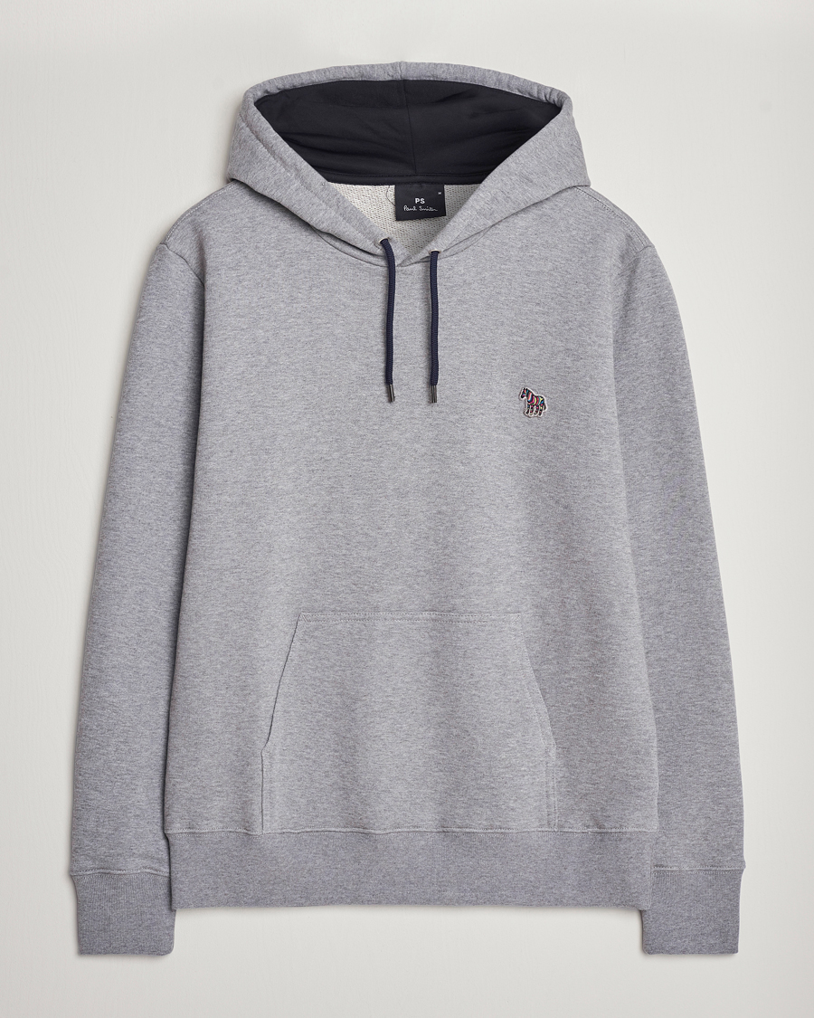 Uomini | Maglieria | PS Paul Smith | Zebra Organic Cotton Hoodie Grey Melange
