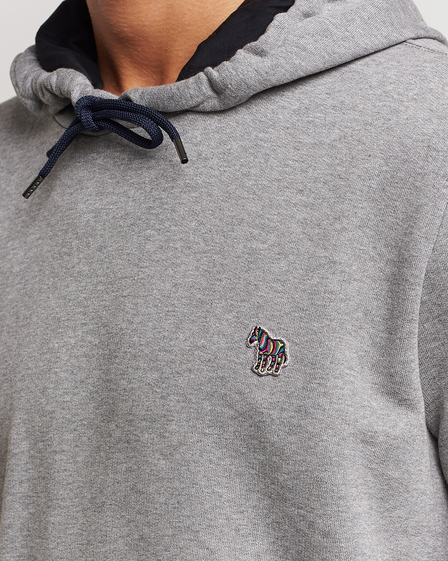 Uomini | Maglieria | PS Paul Smith | Zebra Organic Cotton Hoodie Grey Melange