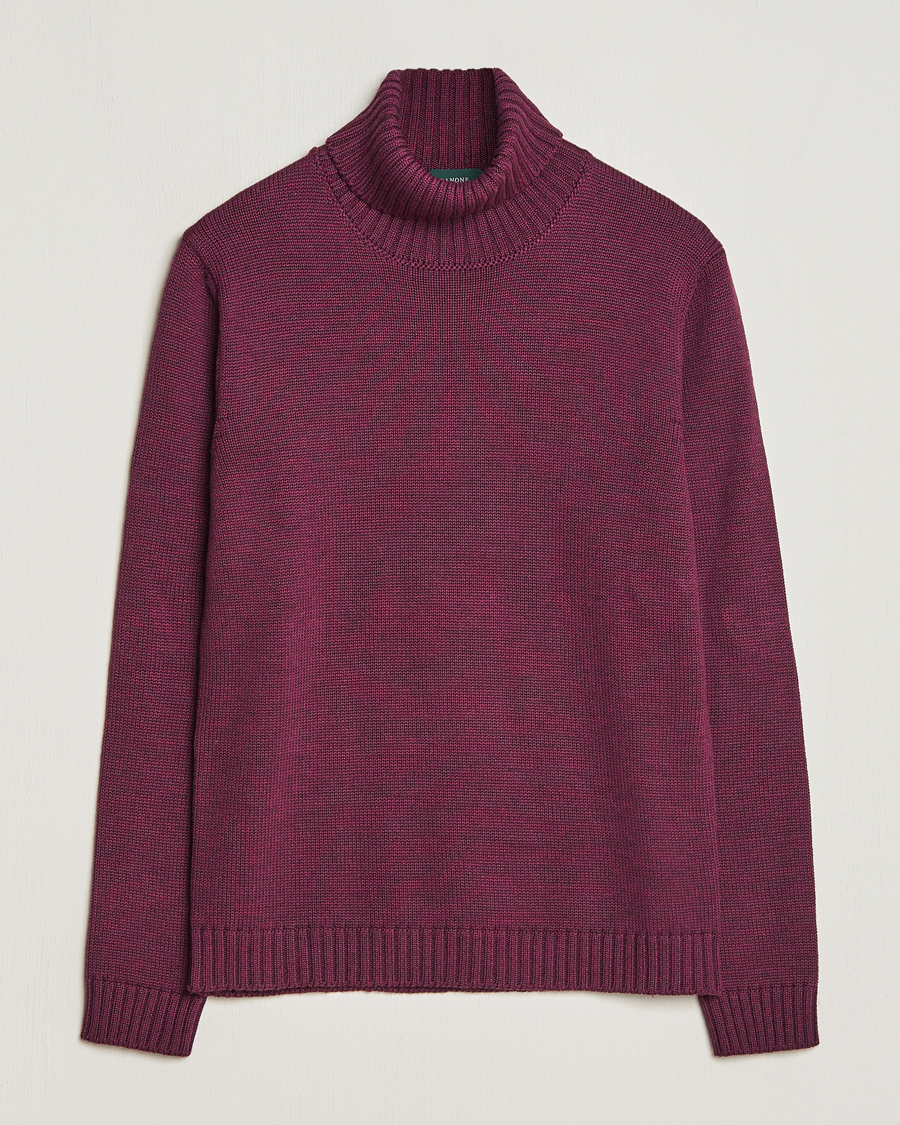 Uomini | Maglieria | Zanone | Virgin Merino Wool Rollneck Burgundy