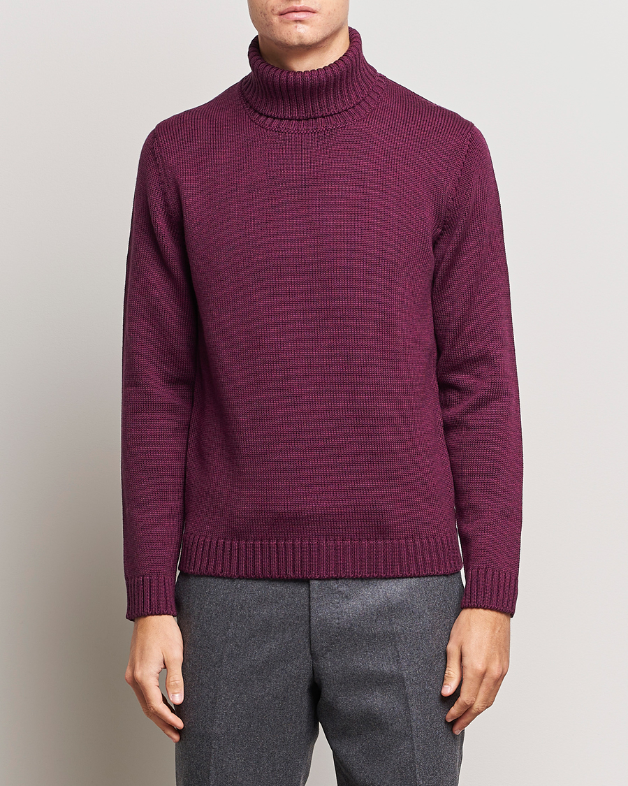 Uomini | Maglieria | Zanone | Virgin Merino Wool Rollneck Burgundy