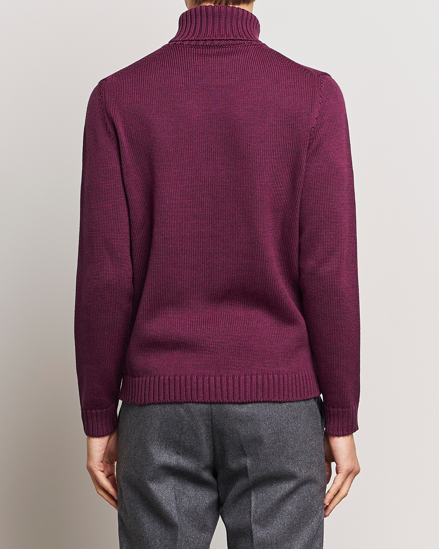 Uomini | Maglieria | Zanone | Virgin Merino Wool Rollneck Burgundy