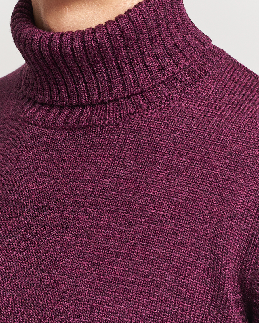 Uomini | Maglieria | Zanone | Virgin Merino Wool Rollneck Burgundy