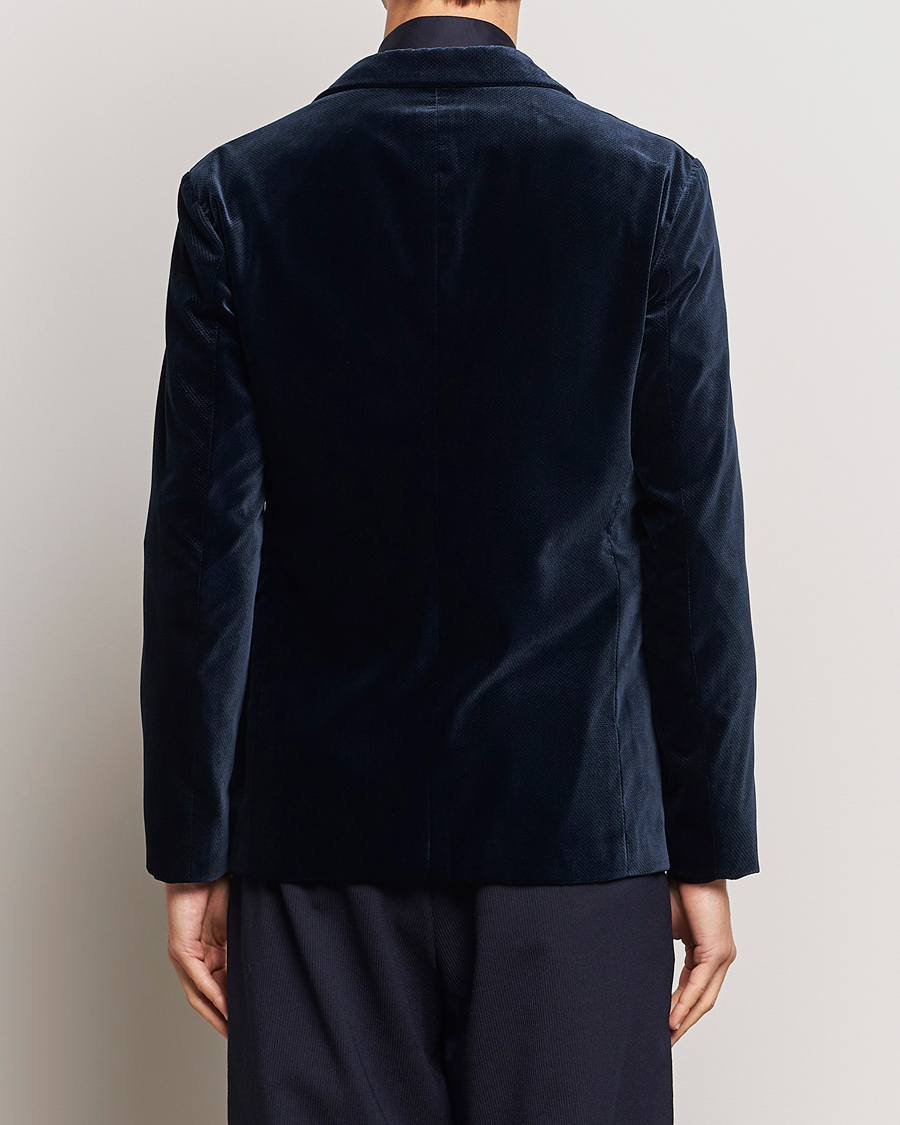 Uomini | Blazers | Giorgio Armani | Velvet Micro Blazer Navy