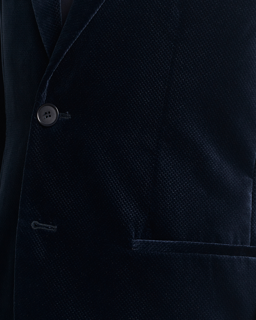 Uomini | Blazers | Giorgio Armani | Velvet Micro Blazer Navy