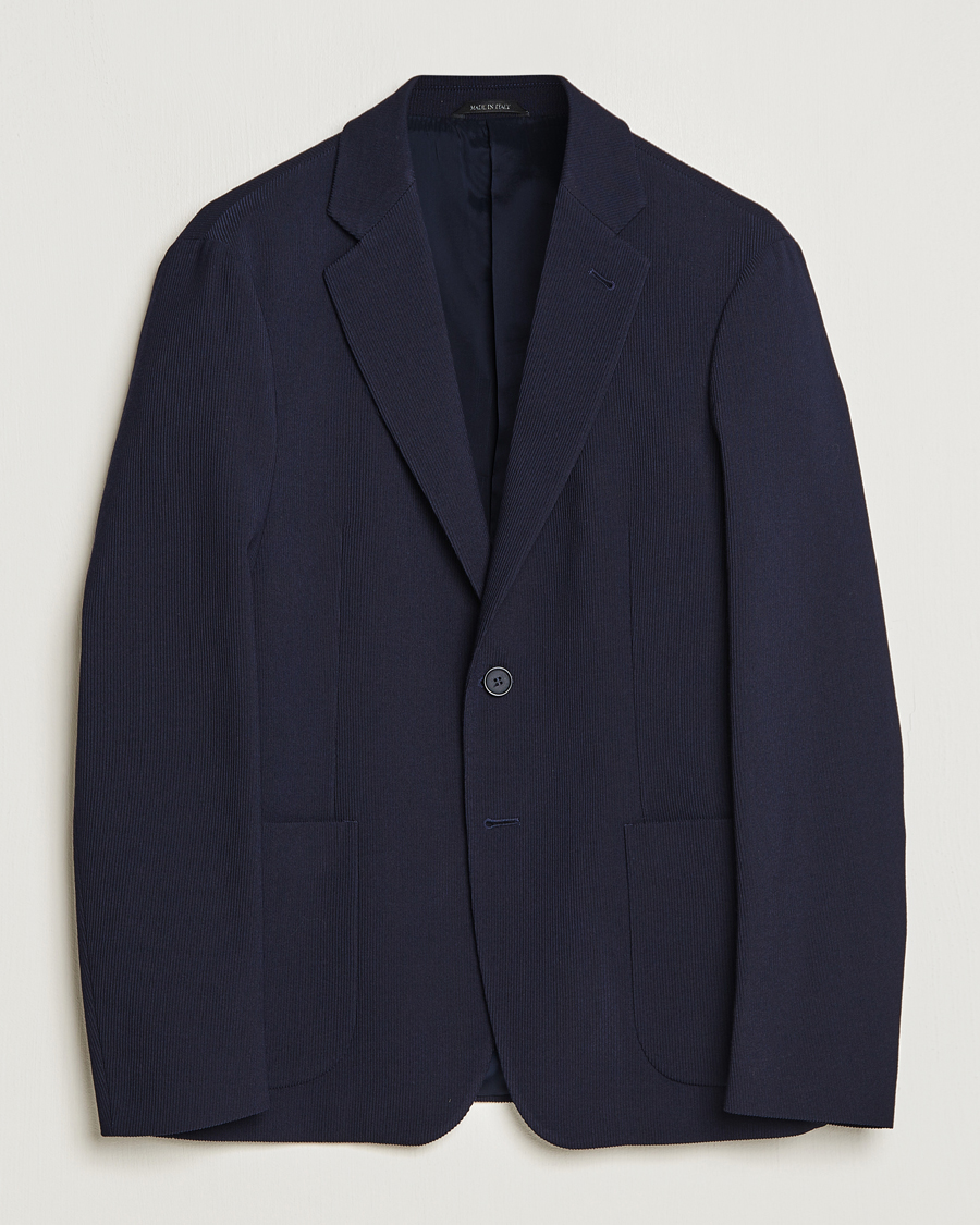 Uomini | Blazers | Giorgio Armani | Wool Stretch Blazer Navy
