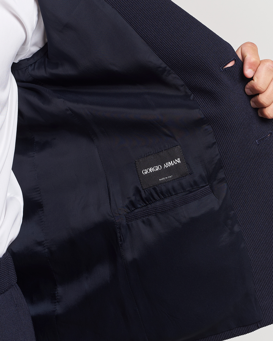 Uomini | Blazers | Giorgio Armani | Wool Stretch Blazer Navy