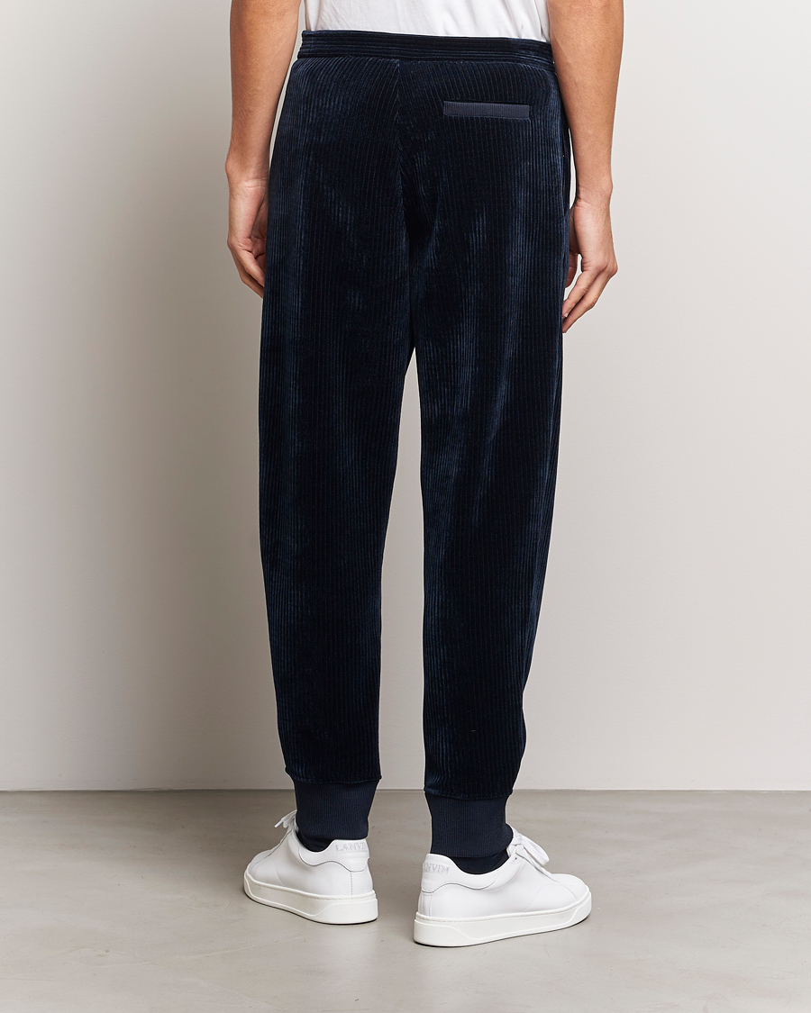 Uomini | Pantaloni | Giorgio Armani | Jersey Corduroy Pants Navy