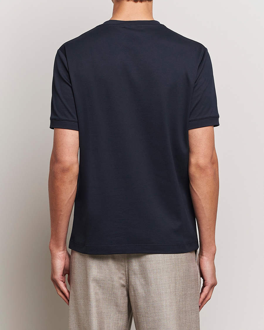 Uomini | T-shirt | Giorgio Armani | Embroidered Signature T-Shirt Navy
