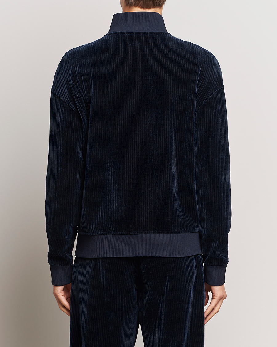 Uomini | Maglieria | Giorgio Armani | Jersey Corduroy Zip Sweater Navy
