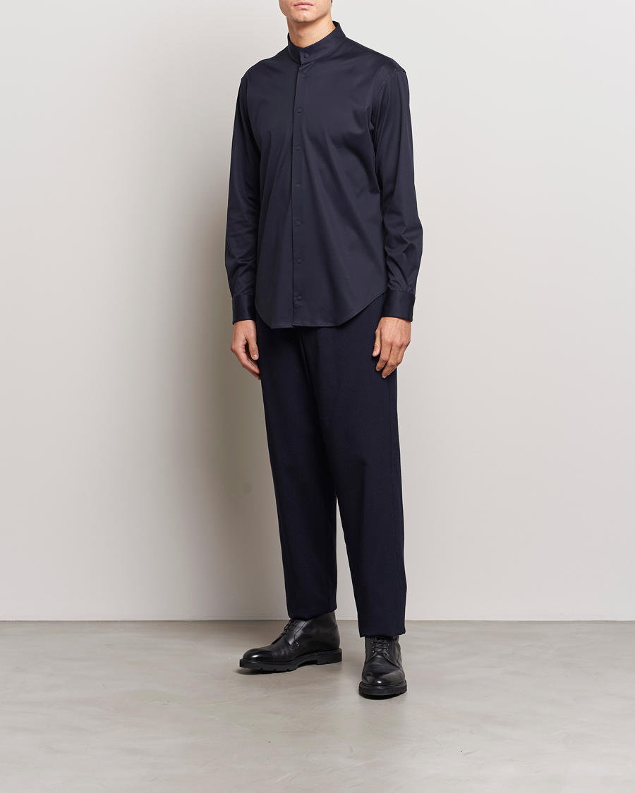 Uomini | Camicie | Giorgio Armani | Guru Collar Shirt Navy