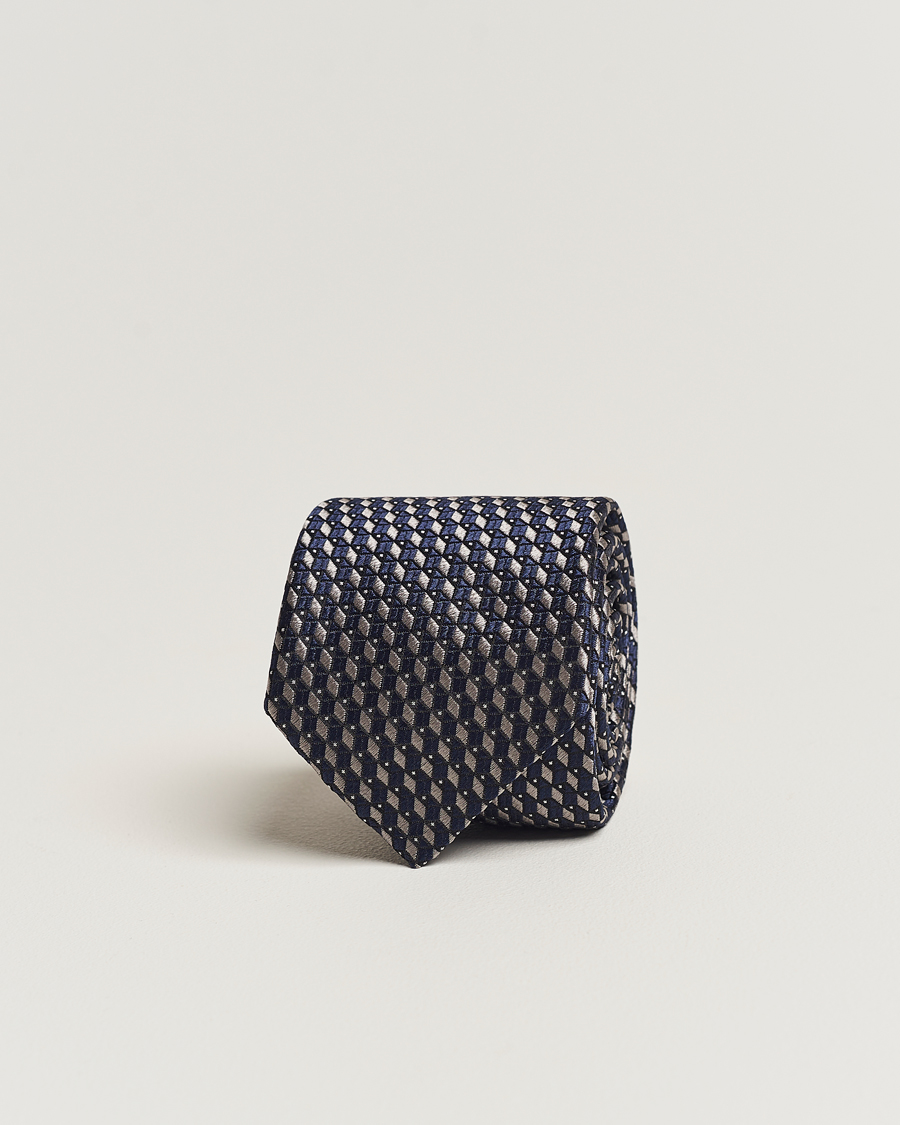 Uomini | Giorgio Armani Jacquard Silk Tie Navy/Grey | Giorgio Armani | Jacquard Silk Tie Navy/Grey