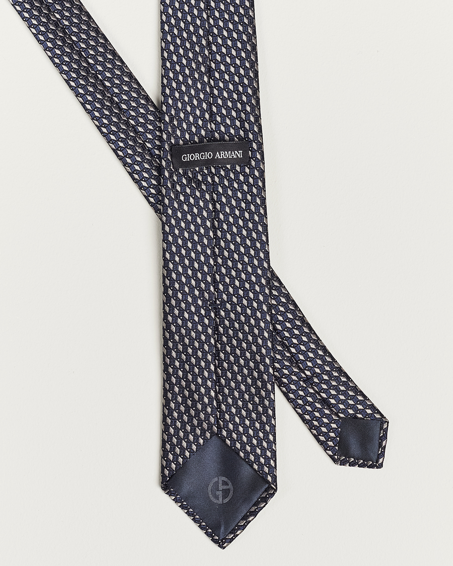 Uomini | Giorgio Armani Jacquard Silk Tie Navy/Grey | Giorgio Armani | Jacquard Silk Tie Navy/Grey