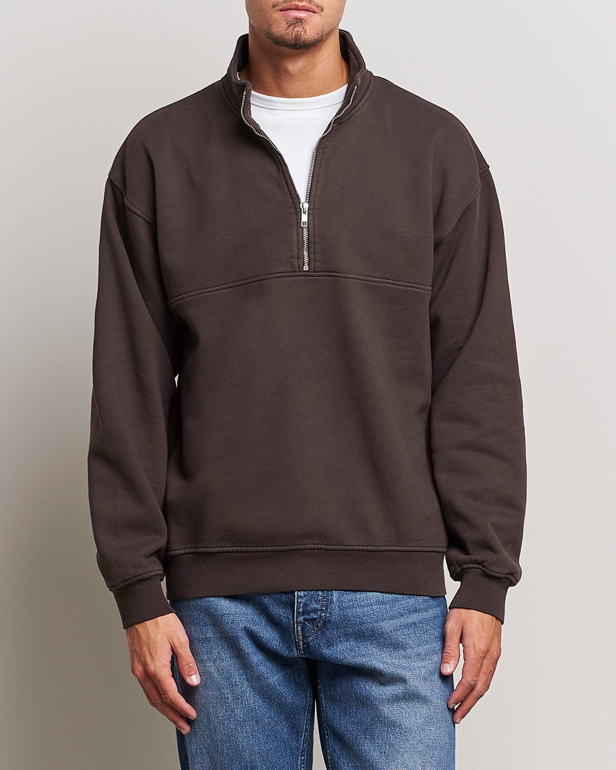 Uomini | Maglieria | Colorful Standard | Classic Organic Half-Zip Coffee Brown