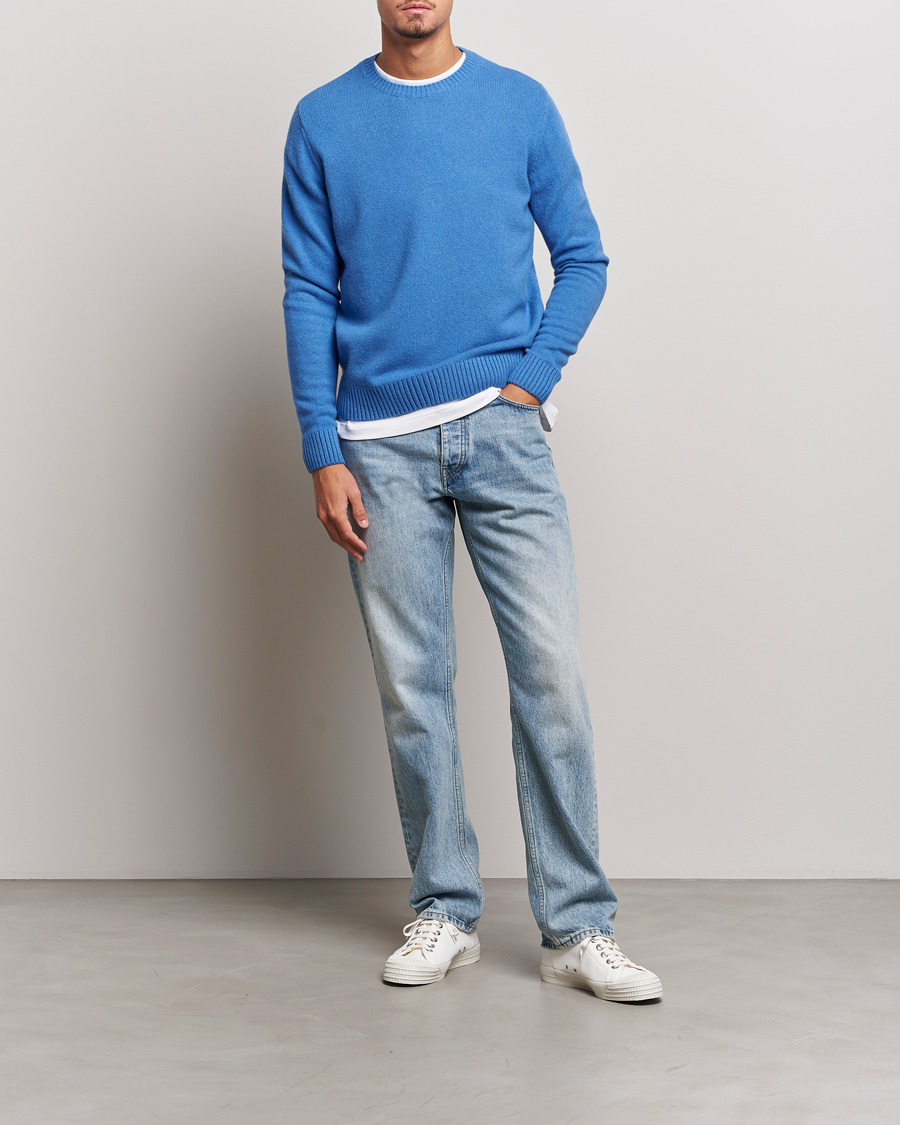 Uomini | Maglieria | Colorful Standard | Classic Merino Wool Crew Neck Pacific Blue