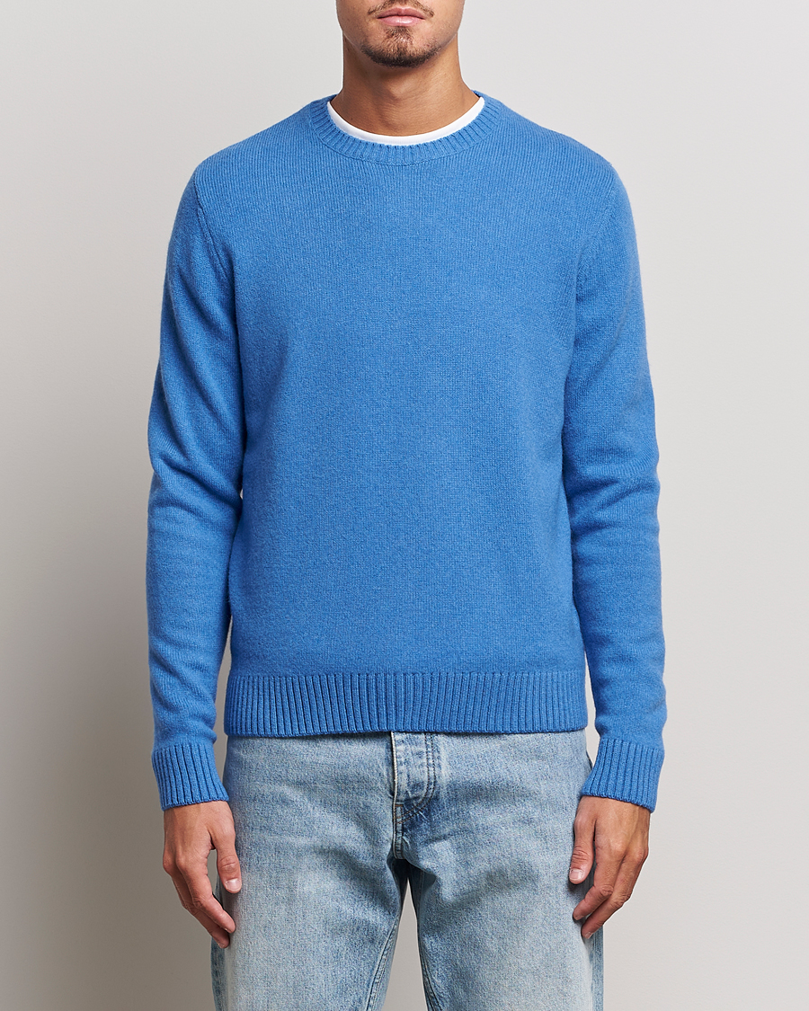 Uomini | Maglieria | Colorful Standard | Classic Merino Wool Crew Neck Pacific Blue