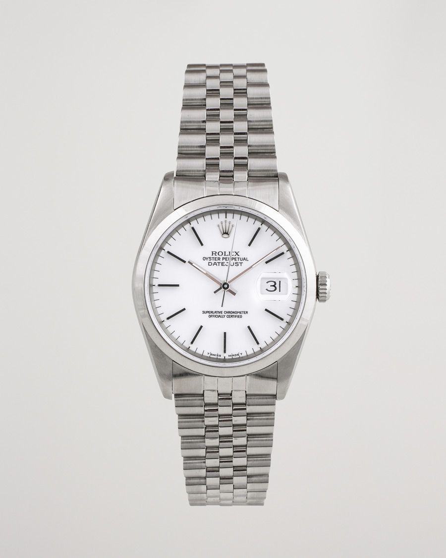 Uomini | Rolex Pre-Owned Datejust 16200 Oystert Perpetual Steel White Steel White | Rolex Pre-Owned | Datejust 16200 Oystert Perpetual Steel White Steel White