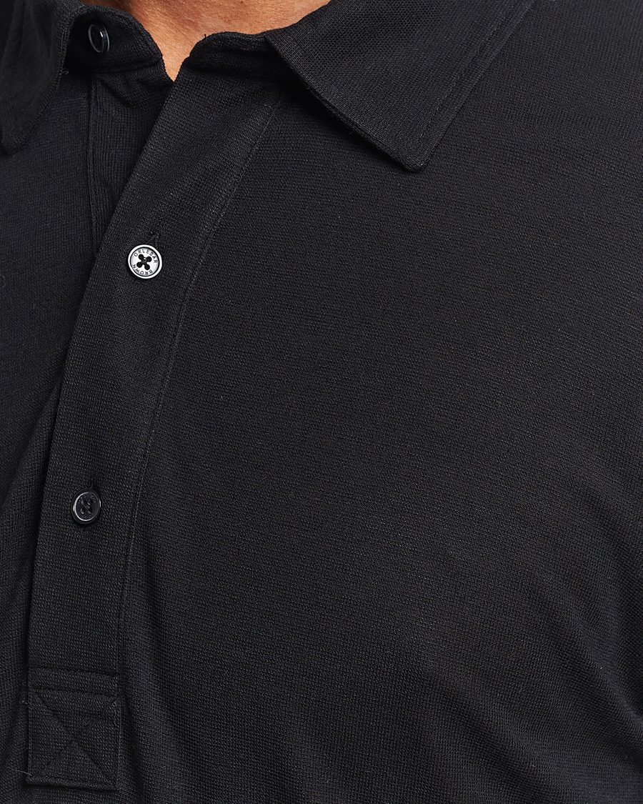 Uomini | Maglieria | Orlebar Brown | Sebastian Long Sleeve Cashmere Polo Black
