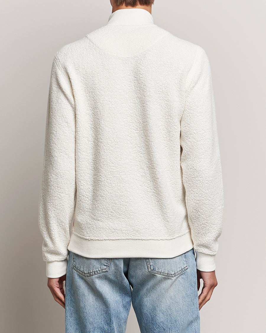 Uomini | Maglieria | Orlebar Brown | Isar Fleece Cashmere Half-Zip White Sand