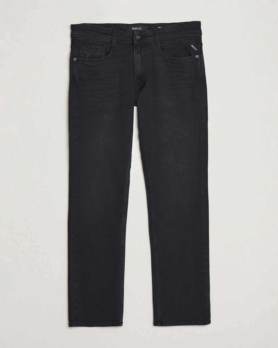 Uomini | Jeans | Replay | Rocco Tapered Stretch Jeans Washed Black