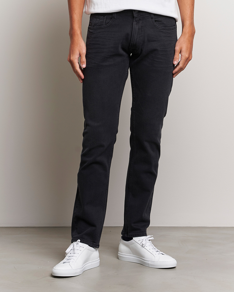 Uomini | Jeans | Replay | Rocco Tapered Stretch Jeans Washed Black