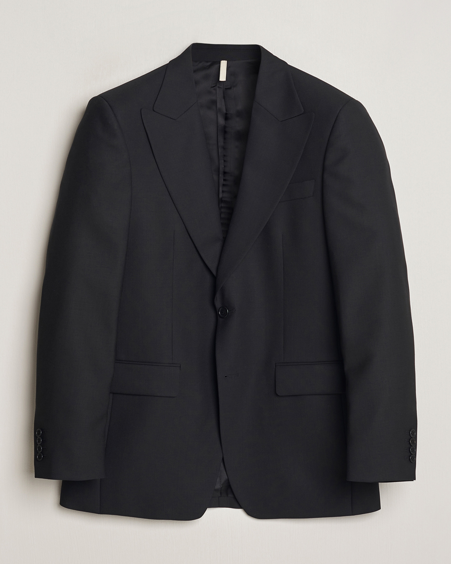 Uomini | Blazers | Sunflower | Single Breasted Wool Blazer Black