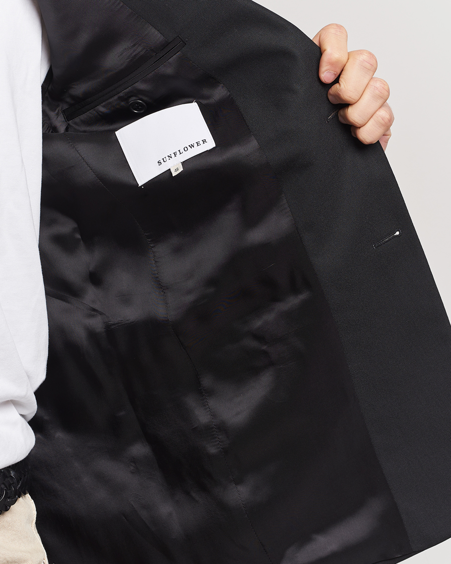 Uomini | Blazers | Sunflower | Single Breasted Wool Blazer Black