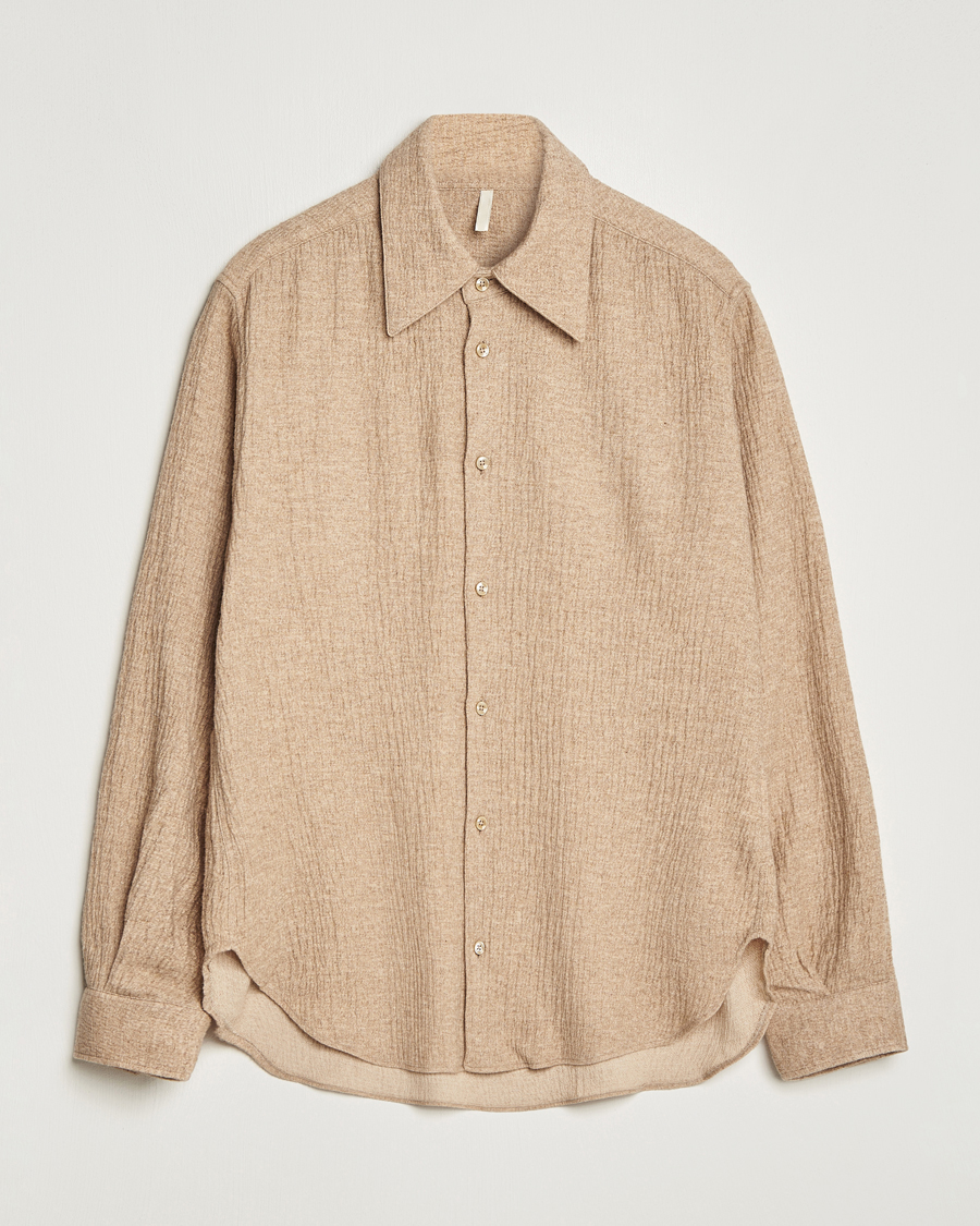 Uomini | Camicie | Sunflower | Please Light Wool Shirt Beige