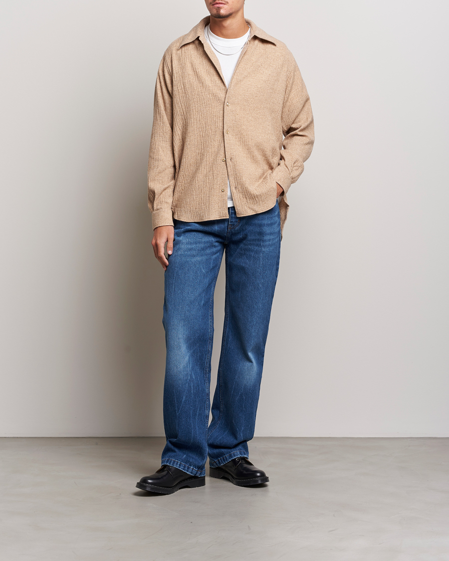 Uomini | Camicie | Sunflower | Please Light Wool Shirt Beige