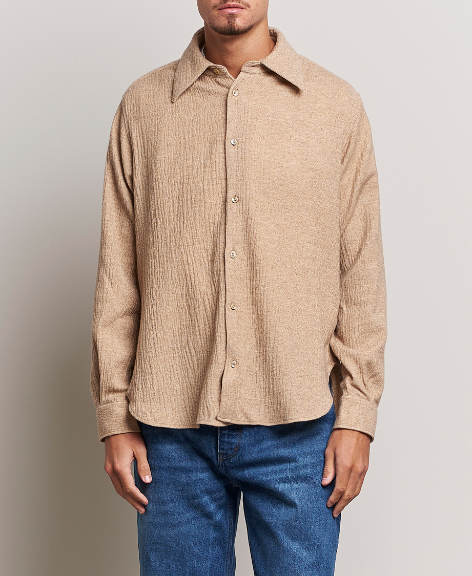 Uomini | Camicie | Sunflower | Please Light Wool Shirt Beige