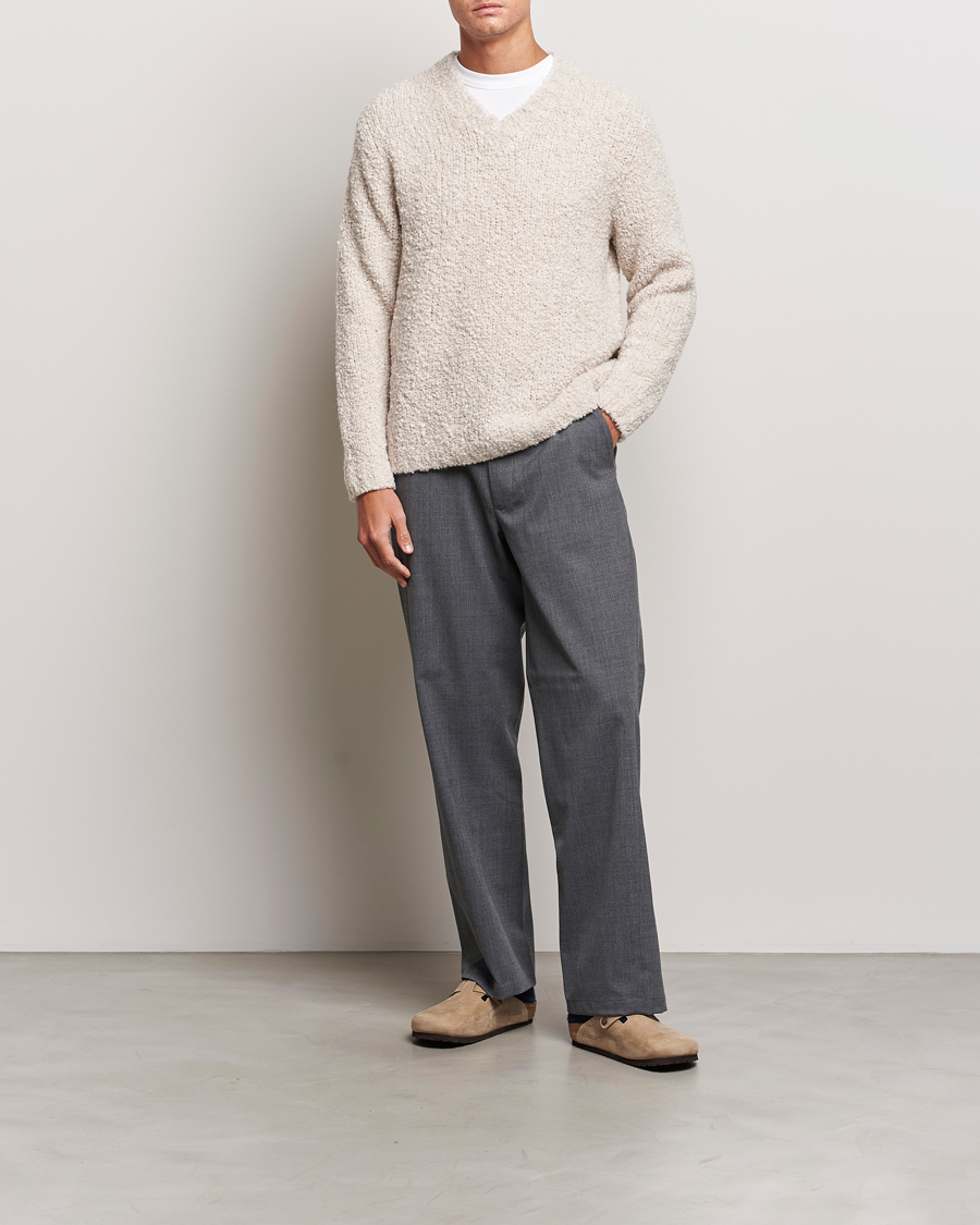 Uomini | Maglieria | Sunflower | Aske Boucle Sweater Off White