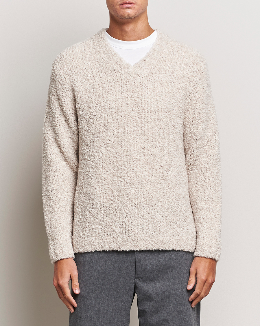 Uomini | Maglieria | Sunflower | Aske Boucle Sweater Off White