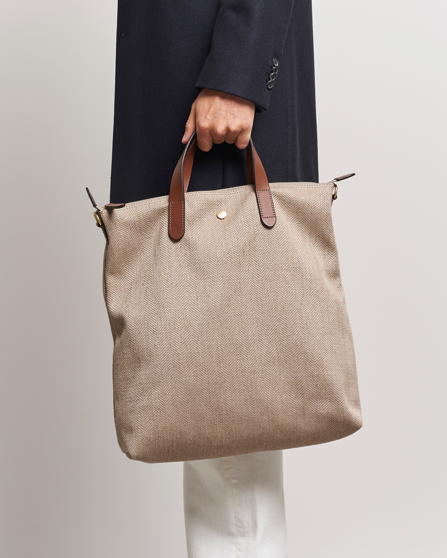 Uomini | Mismo M/S Shopper Grand Herringbone/Cuoio | Mismo | M/S Shopper Grand Herringbone/Cuoio
