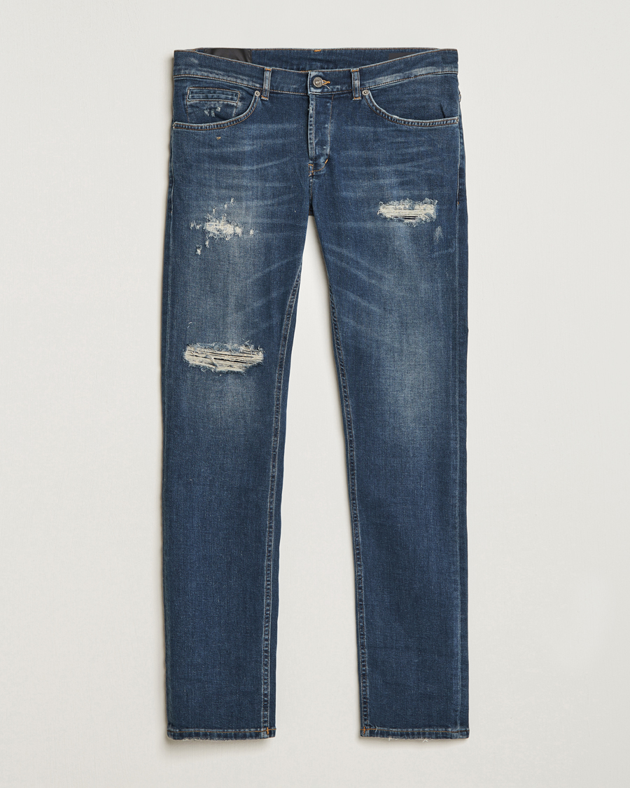 Uomini | Jeans | Dondup | George Destroyed Jeans Dark Blue