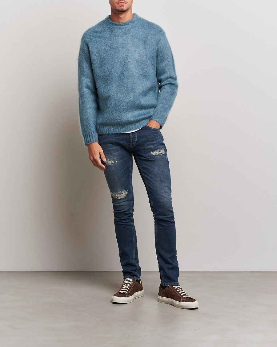 Uomini | Jeans | Dondup | George Destroyed Jeans Dark Blue