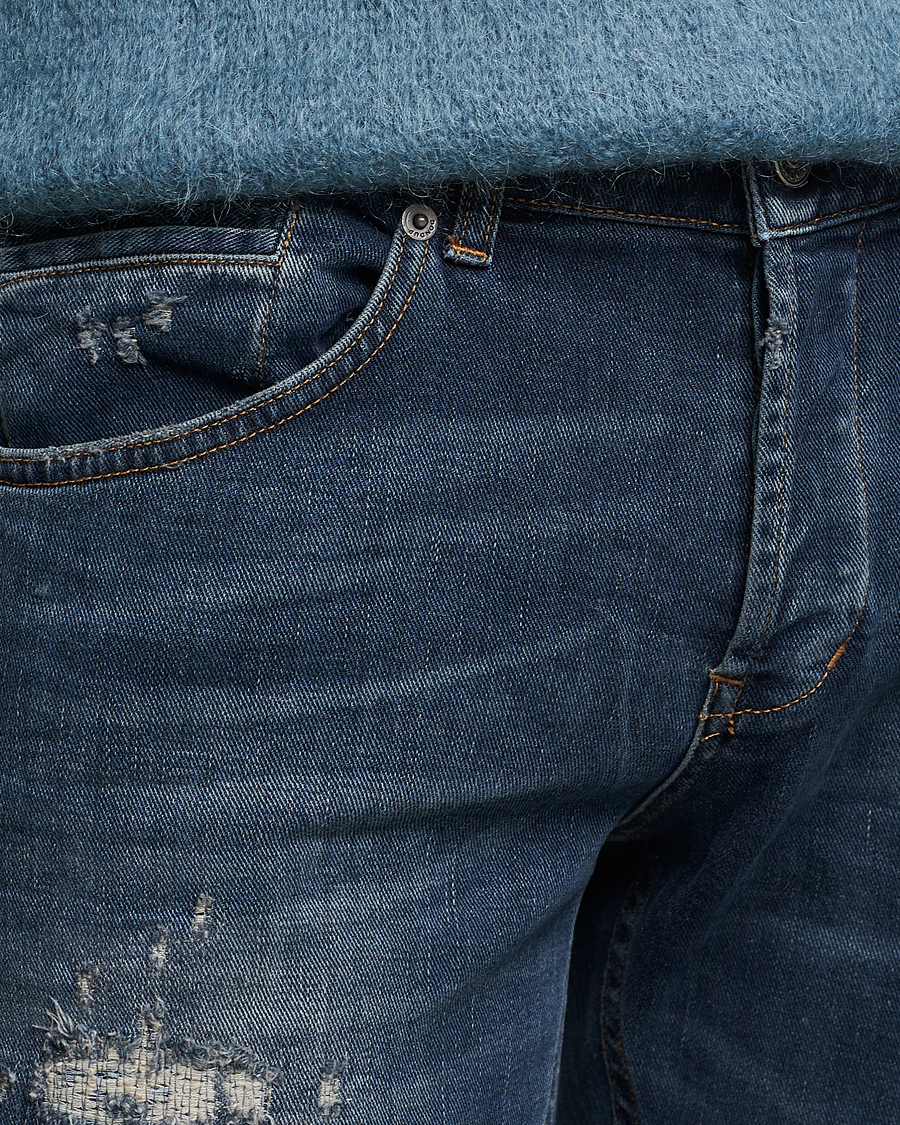 Uomini | Jeans | Dondup | George Destroyed Jeans Dark Blue