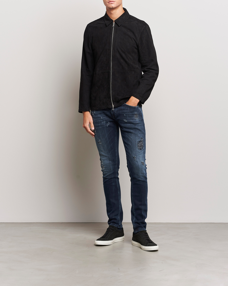 Uomini | Jeans | Dondup | George Destroyed Jeans Blue Black