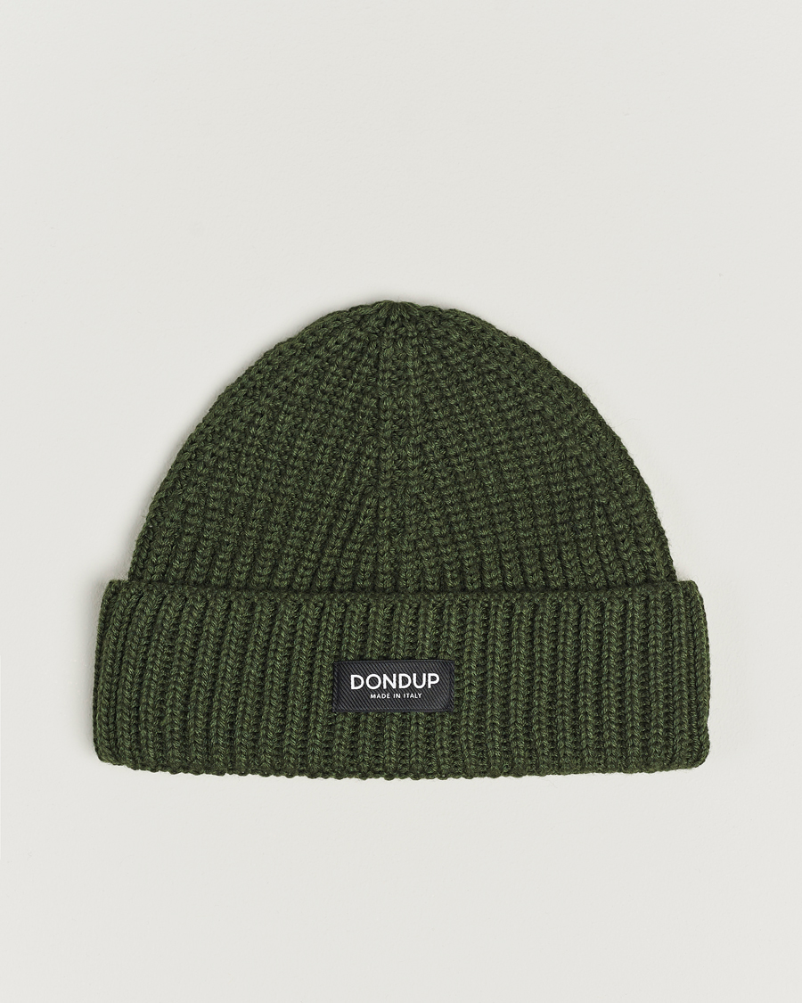 Uomini | Dondup Ribbed Beanie Olive Green | Dondup | Ribbed Beanie Olive Green