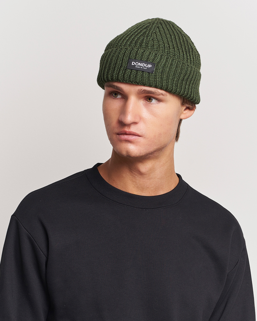 Uomini | Dondup Ribbed Beanie Olive Green | Dondup | Ribbed Beanie Olive Green