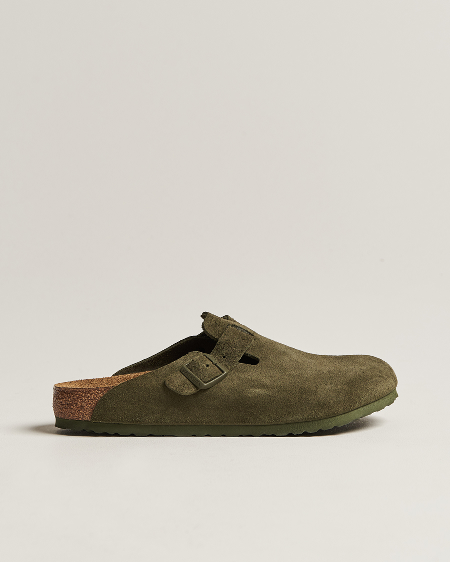 Uomini | BIRKENSTOCK Boston Classic Footbed Thyme Green Suede | BIRKENSTOCK | Boston Classic Footbed Thyme Green Suede