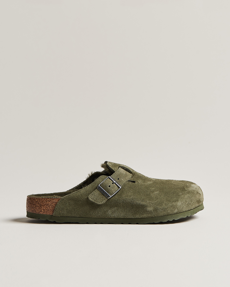 Uomini | BIRKENSTOCK Boston Shearling Thyme Suede | BIRKENSTOCK | Boston Shearling Thyme Suede