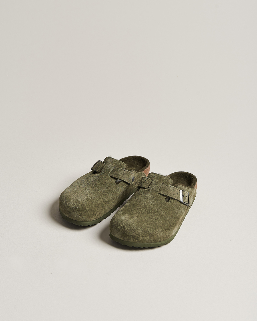 Uomini | BIRKENSTOCK Boston Shearling Thyme Suede | BIRKENSTOCK | Boston Shearling Thyme Suede