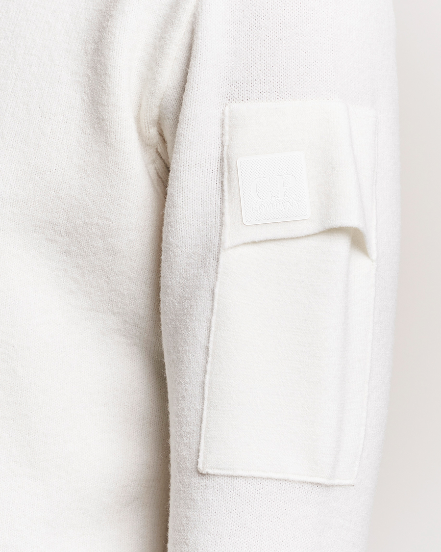 Uomini | Maglieria | C.P. Company | Metropolis Knitted Wool Crew Neck White