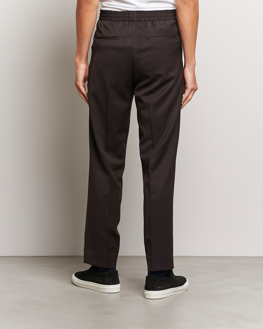 Uomini | Pantaloni | Filippa K | Relaxed Terry Wool Trousers Dark Brown