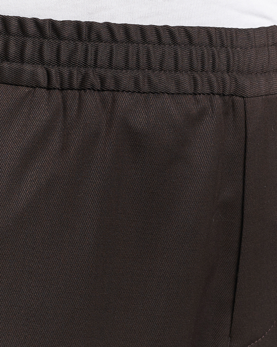 Uomini | Pantaloni | Filippa K | Relaxed Terry Wool Trousers Dark Brown